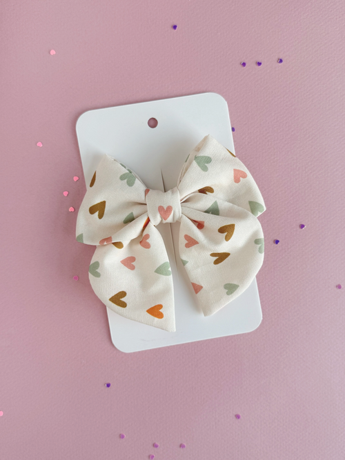 Lazo de Tela Corazones Pastel